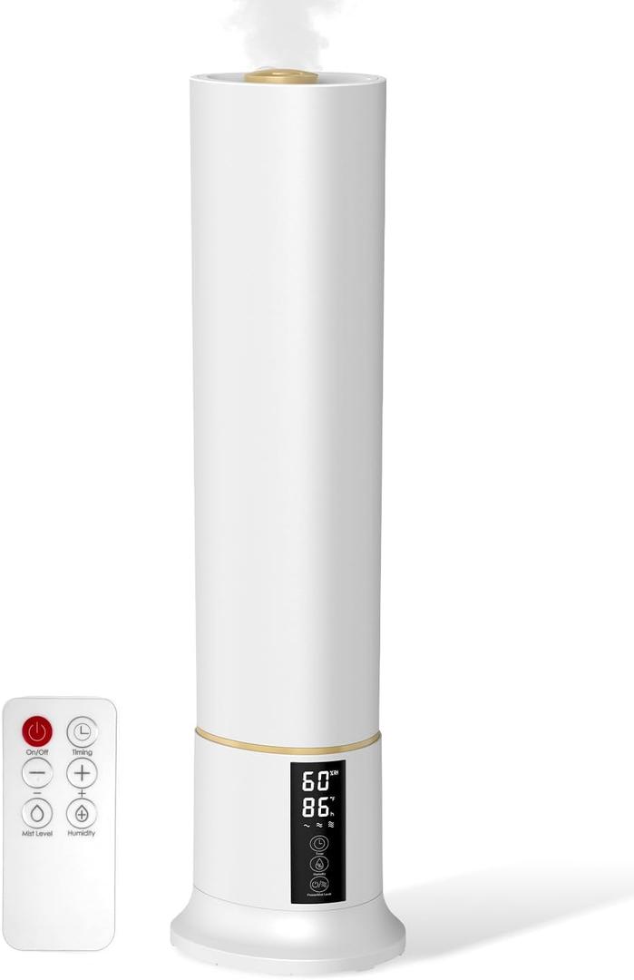 Humidifier Large Room,2.4Gal Cool Mist Humidifiers for Bedroom 9L High Capacity 24dB Quiet Air Humificador fit Removable Water Tank 360 Adjustable, Top Fill & Easy Clean with Remote Control