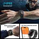 Smart Watches for Men Women, 1000mAh Battery Life Smart Watch for Android and iPhone Compatible, Fitness Tracker with Heart Rate/Sleep Monitor, 100+ Sports Modes, IP68 Waterproof