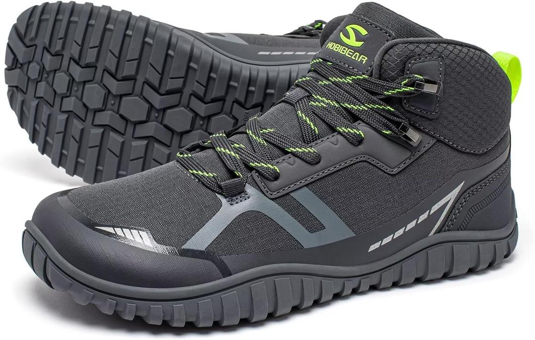 HOBIBEAR Barefoot Minimalist Shoes Womens Mens | Zero Drop | Wide Width Lightweight Hiking Boots (Grey, Size: 10.5 Wide Women/8 Wide Men)