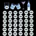 LED Coaster White,36 Pack Light Up Coasters,Wine Bottle Lights Coaster Discs for Drinks,Flash Cup Coaster Flashing Shots Light (White)