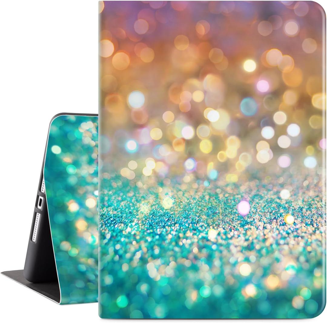 Vimorco for iPad 10.2 Case, for iPad 9th 8th 7th Generation,Soft TPU with Leather Protective Cover for Apple Tablet 10.2 inch, Colorful Glitter