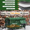 Weatherproof Heated Cat House for Outdoor in Winter, Heated Cat Bed Kitty Shelter with Cat Heating Pad, Insulated & Safe Escape Door, Warm House for Outside Stray Cat (Green, 12"x16"x16")