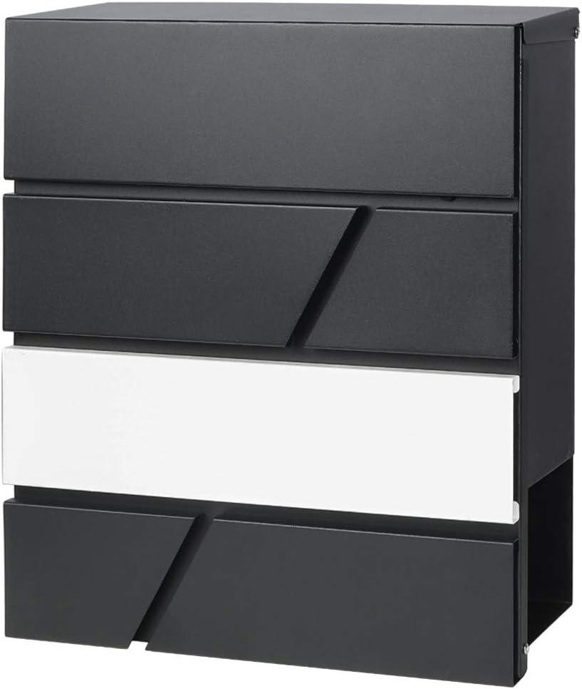 Lockable Mailboxes with Keys,Outdoor Wall Mounted Mail Box with Large Capacity,14 3/10" x 4 1/10" x 13",White