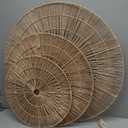 KOLWOVEN 29 Inch Wicker Wall Decor, Set of 3 Wall Basket Decor Diameter 29",23",18",Woven Wall Decor, Boho Above Bed for Bedroom, Living Room or Dining Room (Set 3)