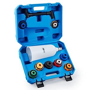 Orion Motor Tech 2 qt Engine Oil Funnel Set with Flexible Extension & 8 Adapters, Spill Free Large Funnel for Automotive Use- Compatible with Toyota Jeep Mazda Ford Dodge and More