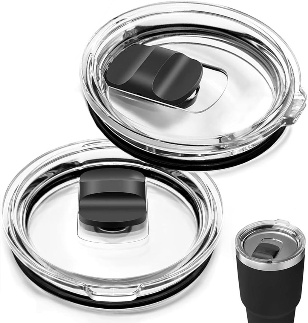 2Pcs 30oz Yeti Tumbler Replacement Lids, with Magnetic Slider Switch, for 30 oz Tumbler, 14 oz Mug, 35oz Straw Mug, Spill Proof Coffee Cup Cover Lids, BPA Free