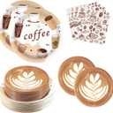 180Pcs Coffee Party Supplies Serves 60,Fun Coffee Cup Theme Paper Plates and Napkins Set for Baby Shower Birthday Party Decorations
