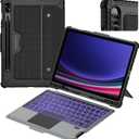 Nillkin for Samsung Galaxy Tab S9 11” Case with Detachable Keyboard, Multi-Touch Trackpad, 7-Color Backlit, S Pen Holder, Rugged Keyboard Case with Camera Cover for Samsung Tablet S9