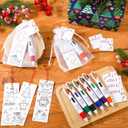 Zhanmai 30 Sets Christmas Classroom Gifts for Students Multicolor Pens with Color Your Own Bookmarks and Greeting Cards DIY Color Your Own Bookmark Craft for Kids Christmas School Classroom Gifts