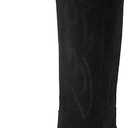 iiimmu Cowgirl Boots Women Knee High Boots Pointed Toe and Block Heel Cowboy Suede and Faux Leather Boots with Embroidered 11