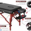 CLORIS 84" Professional Massage Table Portable 2 Folding Lightweight Facial Salon Spa Tattoo Bed Height Adjustable with Carrying Bag & Wooden Leg Hold Up to 1100LBS Black