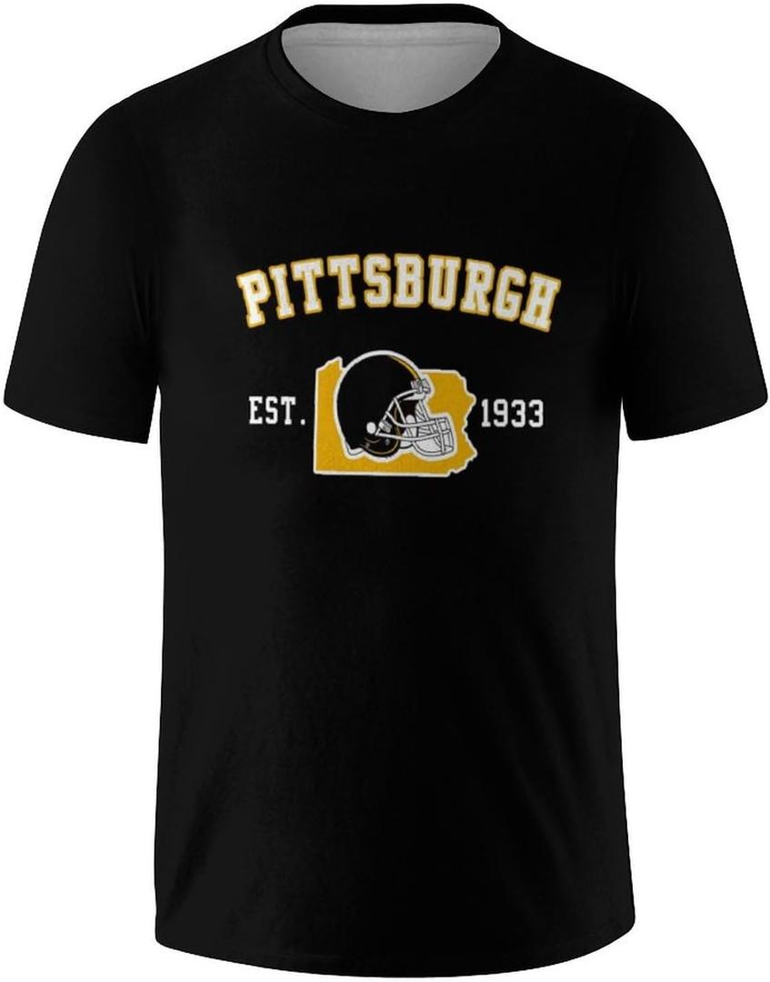 Men's Football Shirts Short Sleeve City Map Helmet T-Shirt Team Color Game Day Apparel Fans Gift S-2XL