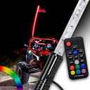 True Mods 3ft RGB LED Whip Light for UTV ATV [RF Wireless Remote] USA Flag Waterproof LED Lighted Whip CB Antenna Pole Stick for RZR Can-Am Polaris SxS 4x4 Quad Dune Buggy 4 Wheeler Accessories