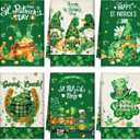 Honoson 6 Pcs St Patrick's Day Kitchen Towels St. Patrick's Day Dish Towels Shamrocks Gnomes Plaid Absorbent Bathroom Set Tea Cloth for Kitchen Home 16 x 24 Inches(Multicolor,Classic Style)