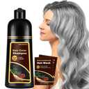 Silver Hair Dye, Instant Hair Dye Shampoo 3 in 1, Hair Color Dye for Men Women, Easy to Use, Shampoo Para Canas Long Lasting Effect for All Hair Types 16.9 Fl Oz (Silver Gray)