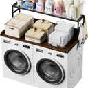 Washer Dryer Countertop with Shelf, Washer Dryer Topper, Solid Wood Washers and Dryers Countertop, 54" Width x 27.5" Depth Laundry Countertop for Laundry Room Organization and Storage, Walnut