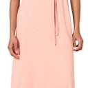 Amazon Essentials Women's Short Sleeve Belted Midi T-Shirt Dress (Large, Coral Pink)