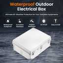 QILIPSU Waterproof Junction Box IP67 Outdoor Plastic Electrical Project Enclosure Weatherproof with Mounting Plate, Wall Brackets, Hinged Grey Cover 20"x16.1"x7.9"