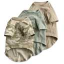 Pet Passion Toby II - The Perfect Tee, 3 Pack Short Sleeve Pet T-Shirt 100% Organic Cotton Tees Clothes for Small, Medium, Large Dogs​​, Sage Camo, X-Large (55-80 lbs)