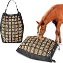 Hay Bag for Horses,Slow Feeder Hay Bag for Gound Feeding,Heavy Duty Oxford Hay Feed Bag for Horses Goats Cows Donkeys with Large Opening and Adjustable Strap for Easy Filling and Hanging