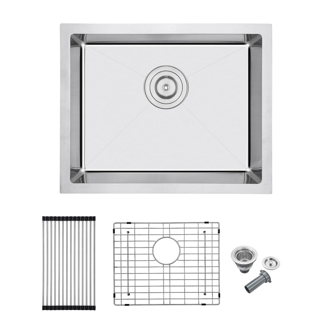 MENATT 20"x16" Undermount Single Bowl Kitchen Sink 304 Stainless Steel