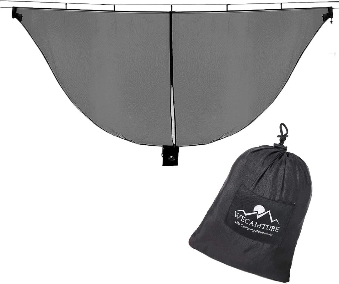 Hammock Bug Mosquito Net XL 11x4.6FT No-See-Ums Polyester Fabric for 360 Degree Protection Dual Sided Diagonal Zipper for Easy Access Fits All Hammocks