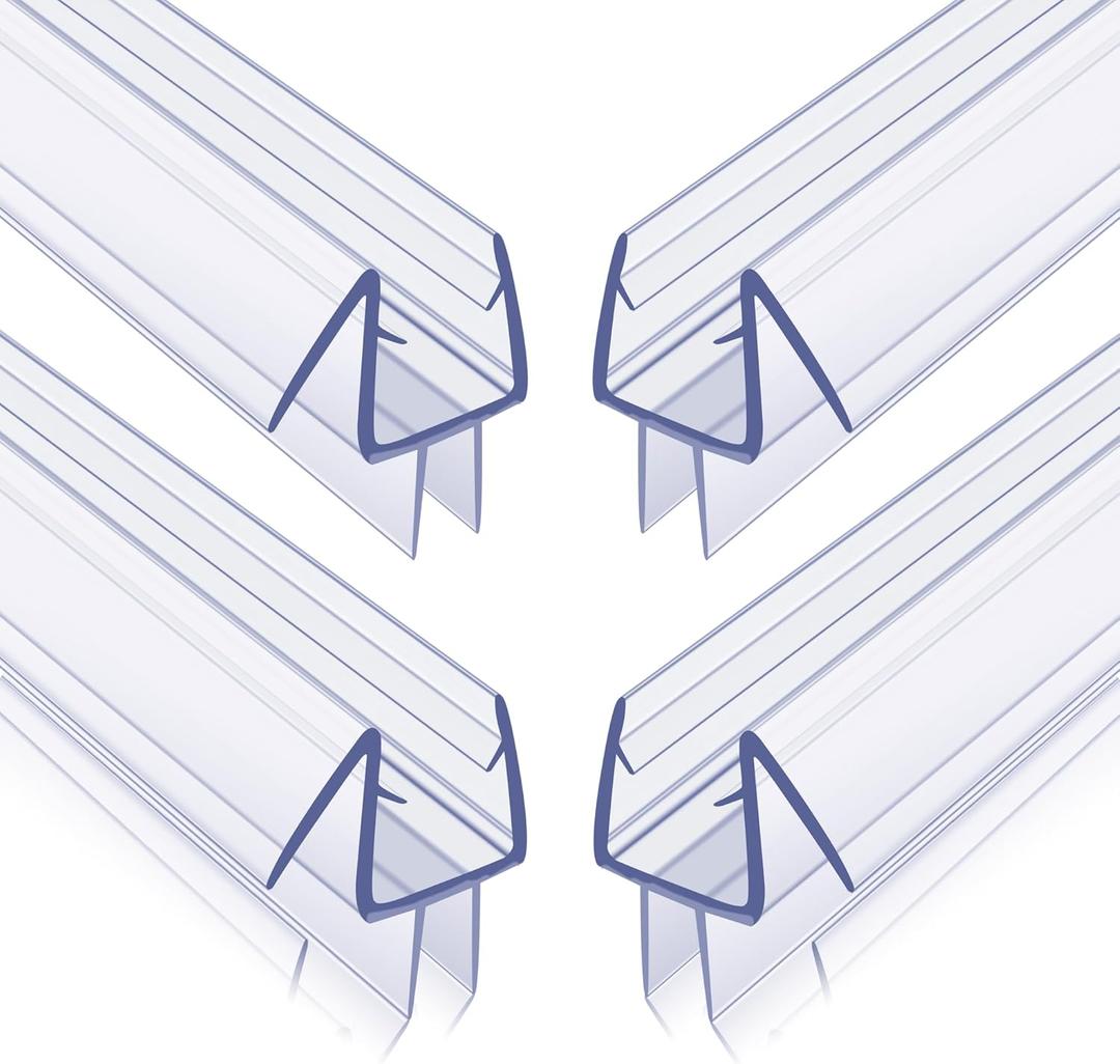 4-Pack Frameless Shower Door Bottom Seal for 3/8 Inch Thick Glass Doors  Stop Shower Leaks and Create a Water Barrier (3/8 x 39)