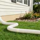 Prestantious 7ft Long Gutter Downspout Extensions, 3.1 OD Downspout Extender Drainage Pipe for 2"3" Downspout and 3"4"Downspout, Flexible Pipe Stretched Length 7ft, White,1-Pack