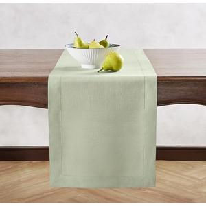 Home Ekaa Hemstitch Linen Table Runner 36 inches – 100% Pure Linen Sage Green Table Runner 14 x 36 Inch Ideal for Dresser and Coffee Tables – Spring, Summer, Wedding Decorations, Gift – Elara