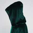 Cape for Kids, Boys and Girls Velvet Cloak with Hood, Halloween Costume Cape, Masquerade, Witch, Wizard (M/31.5inch,Fit for 5-7Years, Green)