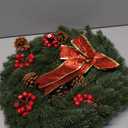 Christmas Wreaths for Front Door with Lights & Timer - 17" 40 LED Pre-Lit Lighted Christmas Wreath Decorations with Metal Hanger, Real Touch Pine Pinecone Xmas Wreath for Windows Indoor Outdoor Wall