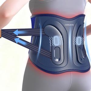 CONLWIN 68" Cordless Heating Pad for Back Pain Relief with 5 Heat & 6 Vibration, Lower Back Massager with 4D Butterfly Support, Portable Heating Pad Gift for Women Men Mom Dad, FSA Eligible HSA