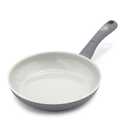 GreenLife Soft Grip Healthy Ceramic Nonstick 8" Frying Pan, PFAS & PFOA-Free, Dishwasher Safe, Egg Omelet Skillet, Cookware for Easy Cooking, Non-Stick Kitchen Essentials, Grey (Gray)
