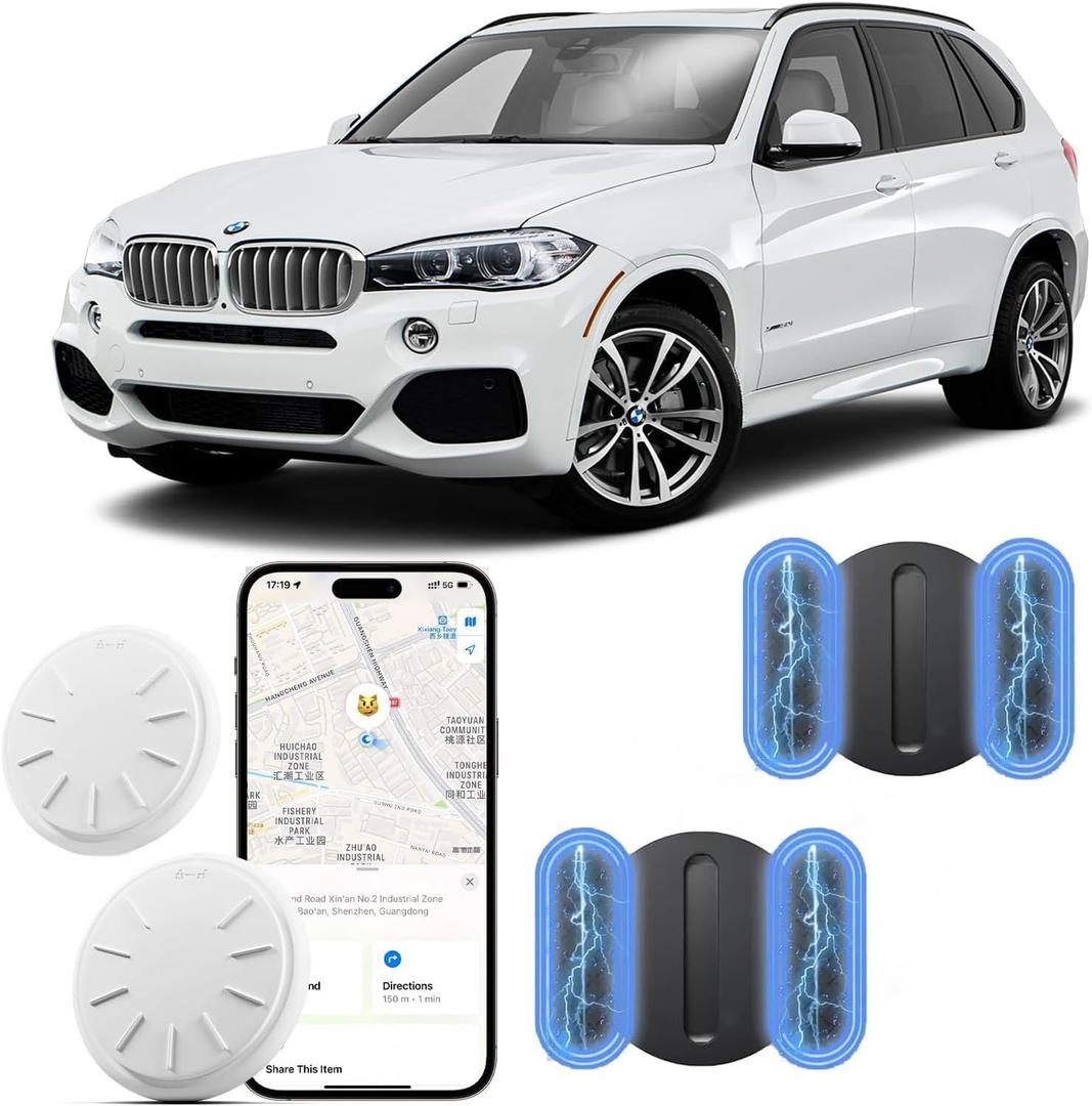 Tracker Tag for Vehicles,Mini Hidden Car Tracker with Magnetic Case,No Monthly Fee Air Tracker Tag,Car Locator Works with Apple Find My(Only iOS) (Black,2PCS)