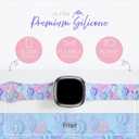 Smart Watch Bands for Women, Printed Silicone Watch Band Compatible with Fitbit Versa 3, Versa 4, Fitbit Sense & Sense 2, Soft Sport Ladies Watches Strap Replacement