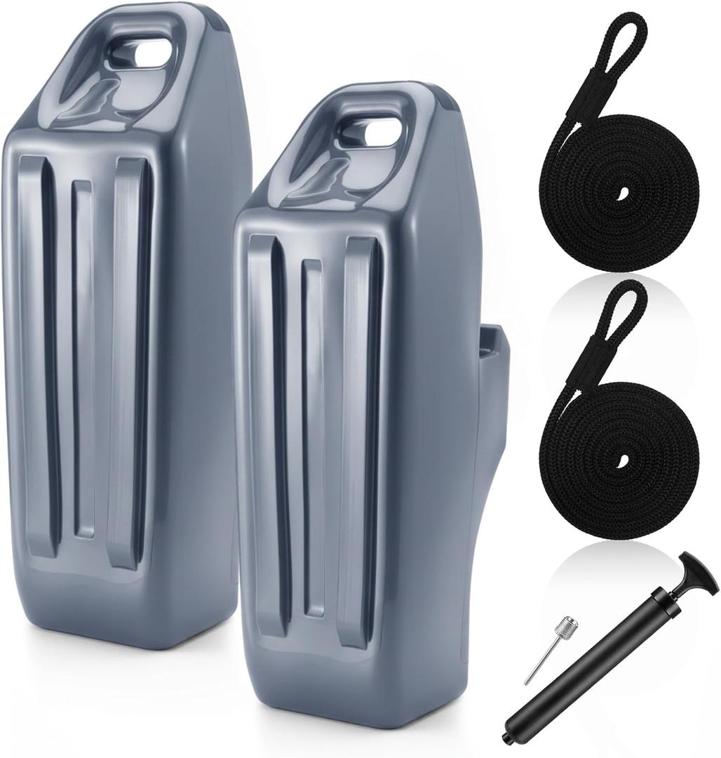 Pontoon Boat Fenders Inflatable Boat Bumper for Docking with Ropes Dock Bumper with Locking Recessed Groove and Grip Handle Easy to Install Pontoon Accessories