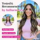 KooKaStyle Invisible Wire Hair Extensions with Transparent Headband Adjustable Size 4 Secure Clips Long Wavy Secret Wire Hairpiece 20 Inch for Women(Black with Blonde Highlights)