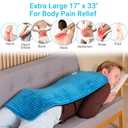 Boileau Electric Heating Pad for Back Pain and Period Cramps Relief, 17"x33" Extra Large XXXL, 3 Heating Levels Heat Pad with 2-Hour Auto Shut Off, Gifts for Women and Mom, Blue