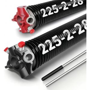 Pair of 2"Garage Door Torsion Springs Set with Non-Slip Winding Bars, Electrophoretic Coated (0.225X2"X28")