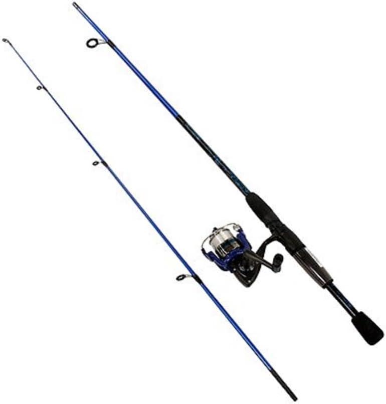 Shakespeare 1423944 Navigator Spincast Combo, 6' Length, 2Piece, 6-12 Line Rate, Medium Power, Ambidextrous, Blue & Red