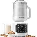 10-in-1 Nut Milk Maker Machine with Detachable Design, Noise Reduction | AMZCHEF 33.8oz soy milk maker with Self-Clean,12H Delay, Keep Warm,Homemade Plant-Based Milk, Oat, Soy for Family & Party
