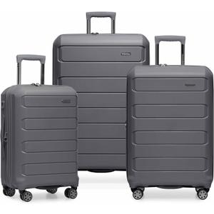 Traveler's Choice Pagosa Hardshell Expandable Luggage with Spinner Wheels, Gray, 3-Piece Set (22/27/30)