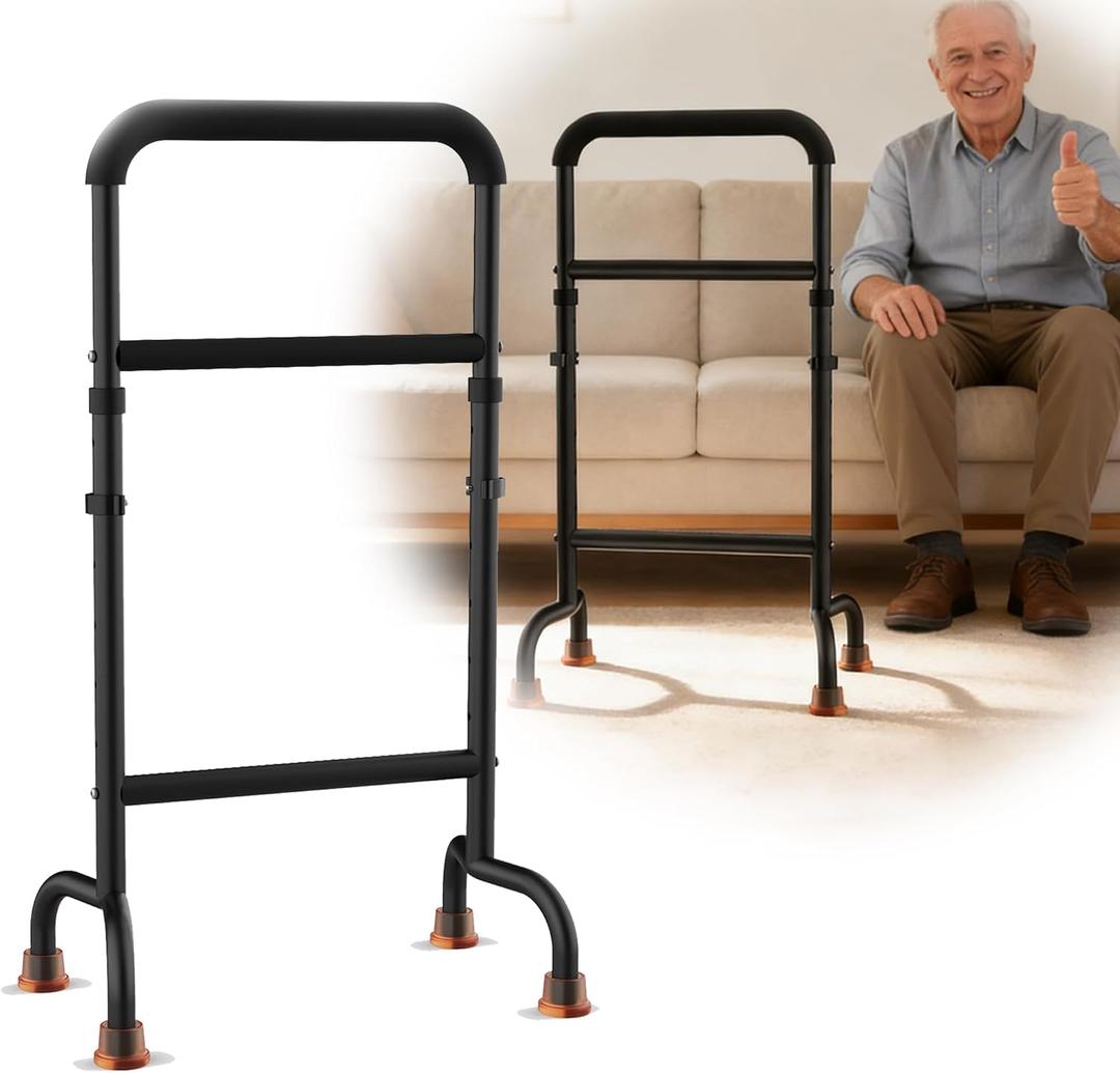 Heavy-Duty Stand Assist for Chair & Couch Wide 17.5" Iron Base, Adjustable Height 29.5"-38.7",600lb Capacity Mobility Aid for Seniors & Recovery