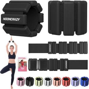 Pilates Wrist Ankle Weights for Women, Wearable Strong Arm & Leg Weights Set of 2(1 lb/2.2 lbs Each), Adjustable Ankle Weights for Walking, Yoga, Dance, Barre, Gym (Black)