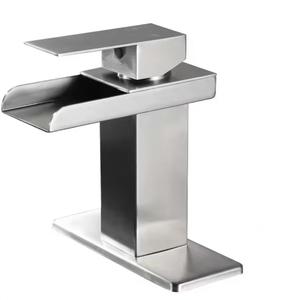 Vsunhoo Brushed Nickel Waterfall Bathroom Faucet