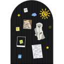 Foldable Bulletin Board 47x24 inches, 0.35" Thick Felt Wall Tiles, Large Cork Board with Adhesive Sticker, Round Edges Wall Panels for Office Bedroom Living Room, Decorative Board (Black)