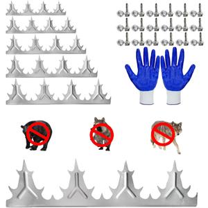 Anti Climbing Decorative Deterrent Fence Metal Spikes Fence Nails(6 Pieces 74 inches) Strong Silver Galvanized Steel Plate to Prevent Bears Coyotes and Thieves from Intruding Protect The Safety of