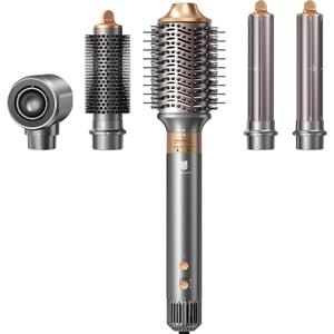 Hair Dryer Brush, webeauty 5 in 1 Professional Hot Air Styling, High-Speed Negative Ionic Hair Dryer Fast Drying, Multi Hair Styler with Air Curling Iron, Volumizing, Straightening (Grey Gold)