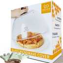 Tall Glass Microwave Splatter Cover, 0.9-2.2 cu.ft Microwave Covers for Food, Splatter Guard for Plate, BPA Free & Dishwasher Safe Lid with Silicone Handle(Not for 0.5/0.7 cu.ft)