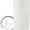 Simple Modern Travel Coffee Mug Tumbler with Flip Lid | Reusable Insulated Stainless Steel Cold Brew Iced Coffee Cup Thermos | Gifts for Women Men Him Her | Voyager Collection | 20oz | Cream Leopard